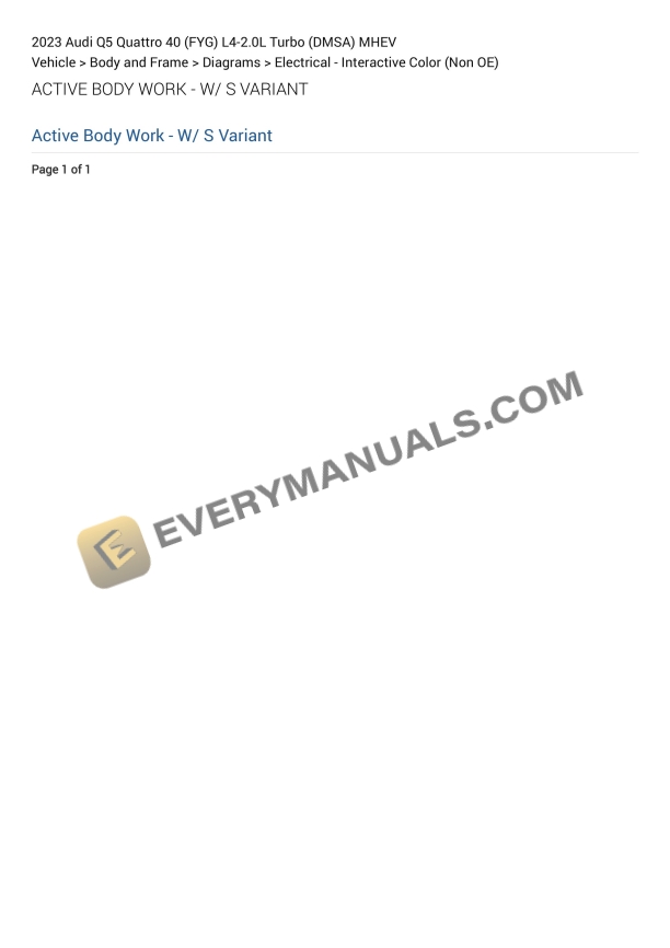 audi q5 quattro 40 fyg 2023 electrical diagrams l4 20l turbo dmsa mhev 1