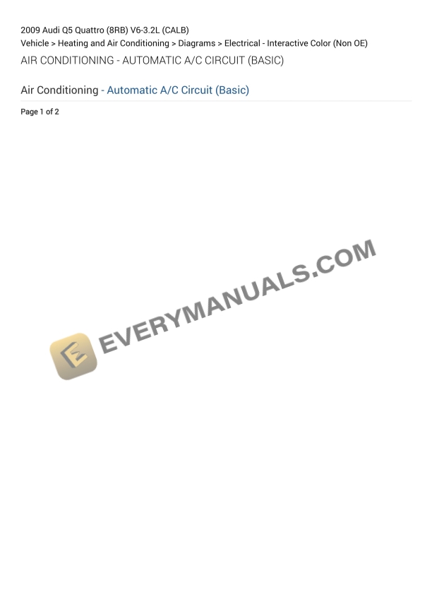 audi q5 quattro 8rb 2009 electrical diagrams v6 32l calb 1
