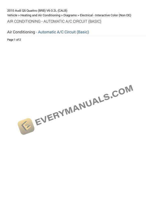 audi q5 quattro 8rb 2010 electrical diagrams v6 32l calb 1