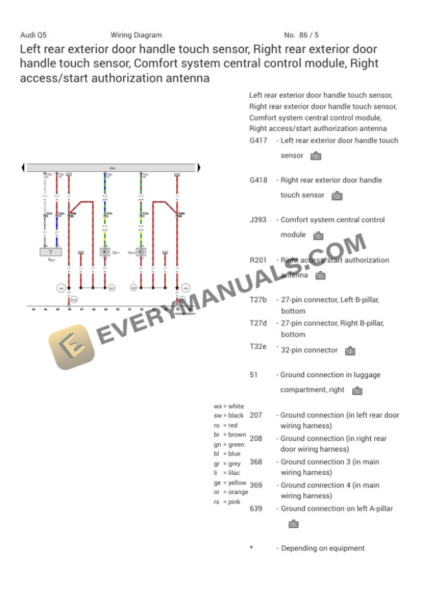 Audi Q5 Quattro (8RB) 2013 Electrical Diagrams L4-2.0L Turbo (CPMA) Flex Fuel 4 Audi Q5 Quattro (8RB) 2013 Electrical Diagrams L4-2.0L Turbo (CPMA) Flex Fuel - Image 2