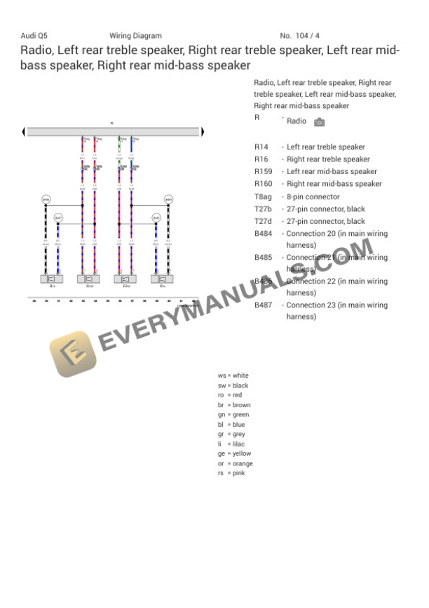 Audi Q5 Quattro (8RB) 2013 Electrical Diagrams L4-2.0L Turbo (CPMA) Flex Fuel 7 Audi Q5 Quattro (8RB) 2013 Electrical Diagrams L4-2.0L Turbo (CPMA) Flex Fuel - Image 5