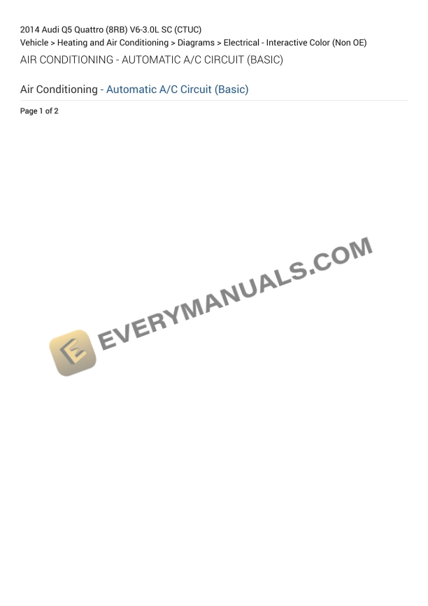 audi q5 quattro 8rb 2014 electrical diagrams v6 30l sc ctuc 1