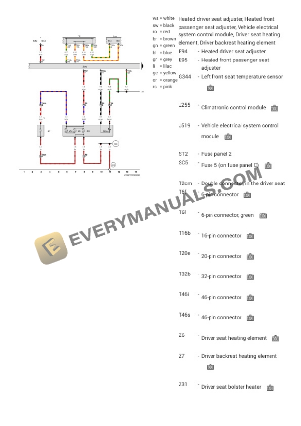 Audi Q5 Quattro (8RB) 2016 Electrical Diagrams L4-2.0L Turbo (CHJA) Hybrid 6 Audi Q5 Quattro (8RB) 2016 Electrical Diagrams L4-2.0L Turbo (CHJA) Hybrid - Image 4