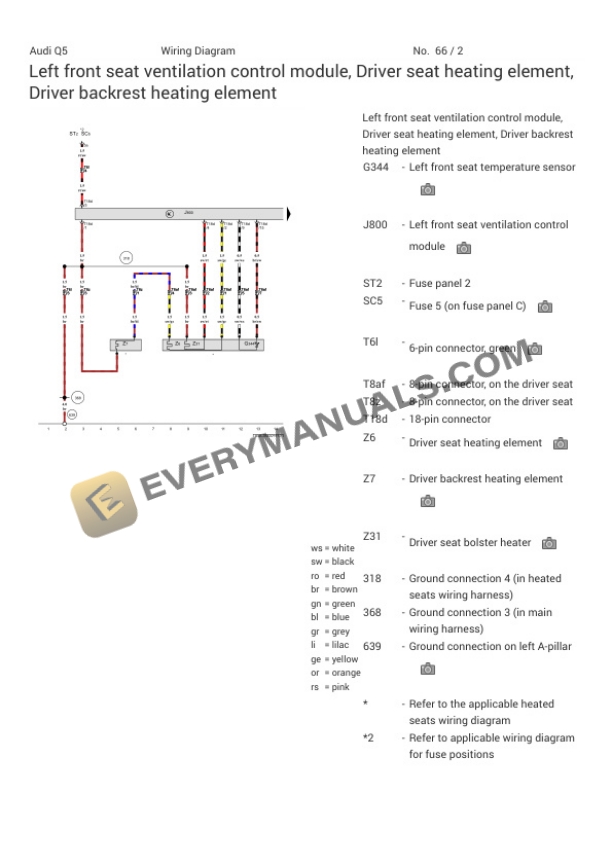 Audi Q5 Quattro (8RB) 2016 Electrical Diagrams V6-3.0L DSL Turbo (CPNB) 6 Audi Q5 Quattro (8RB) 2016 Electrical Diagrams V6-3.0L DSL Turbo (CPNB) - Image 4