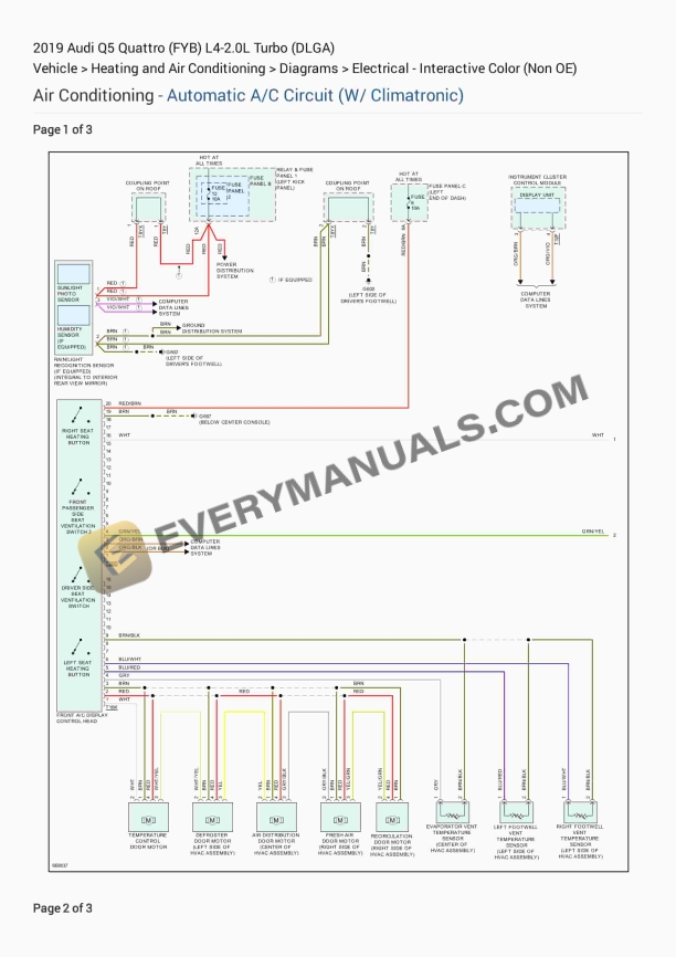 Audi Q5 Quattro (FYB) 2019 Electrical Diagrams L4-2.0L Turbo (DLGA)