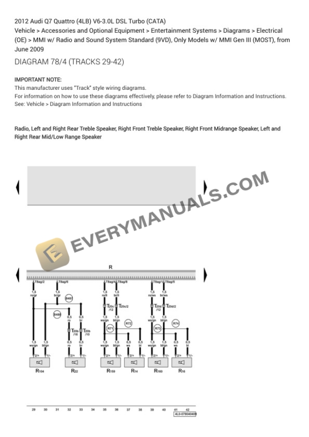 Audi Q7 Quattro (4LB) 2012 Electrical Diagrams V6-3.0L DSL Turbo (CATA) 7 Audi Q7 Quattro (4LB) 2012 Electrical Diagrams V6-3.0L DSL Turbo (CATA) - Image 5