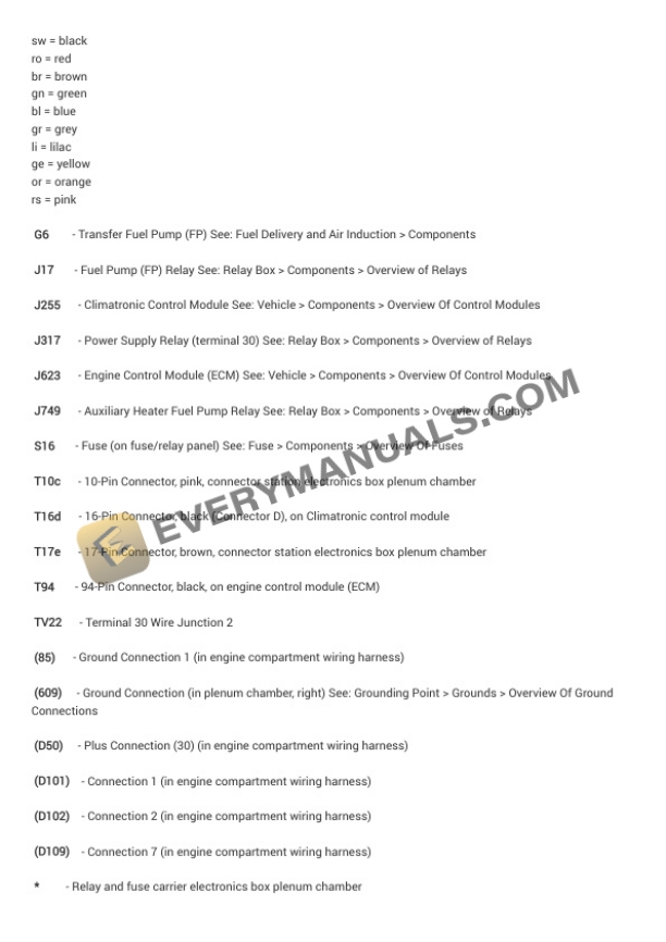 Audi Q7 Quattro (4LB) 2014 Electrical Diagrams V6-3.0L SC (CTWA) 6 Audi Q7 Quattro (4LB) 2014 Electrical Diagrams V6-3.0L SC (CTWA) - Image 4