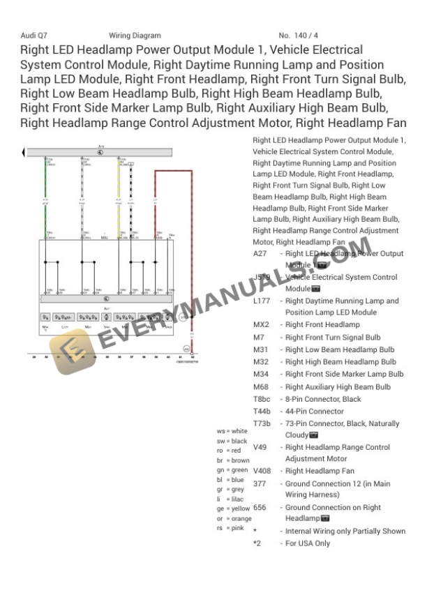 Audi Q7 Quattro 55 (4MG) 2021 Electrical Diagrams V6-3.0L Turbo (DCBD) MHEV 5 Audi Q7 Quattro 55 (4MG) 2021 Electrical Diagrams V6-3.0L Turbo (DCBD) MHEV - Image 3