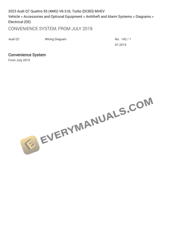 Audi Q7 Quattro 55 (4MG) 2023 Electrical Diagrams V6-3.0L Turbo (DCBD) MHEV 4 Audi Q7 Quattro 55 (4MG) 2023 Electrical Diagrams V6-3.0L Turbo (DCBD) MHEV - Image 2