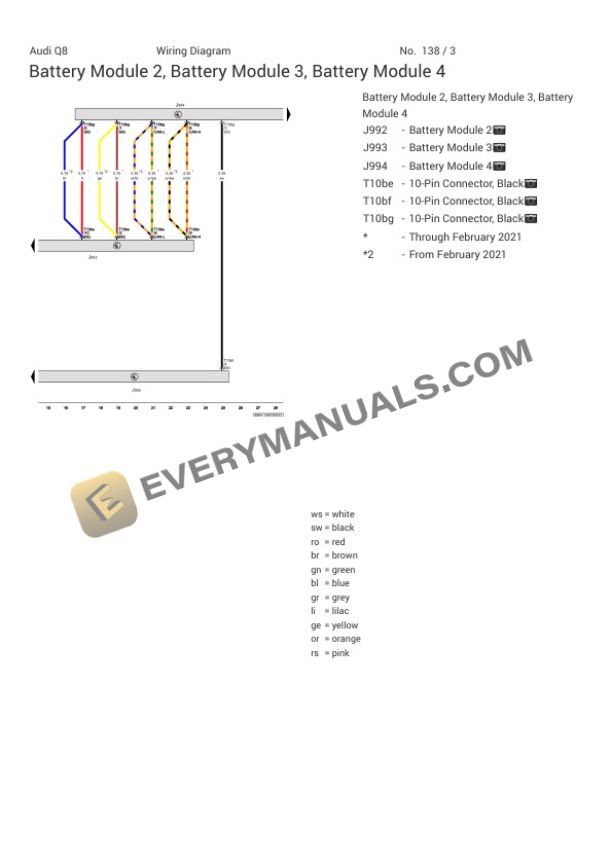 Audi Q8 Quattro 55 (4MN) 2022 Electrical Diagrams V6-3.0L Turbo (DCBD) MHEV 6 Audi Q8 Quattro 55 (4MN) 2022 Electrical Diagrams V6-3.0L Turbo (DCBD) MHEV - Image 4