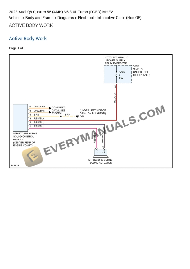 audi q8 quattro 55 4mn 2023 electrical diagrams v6 30l turbo dcbd mhev 1