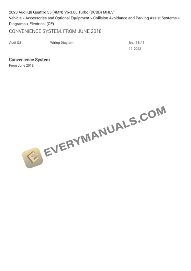 Audi Q8 Quattro 55 (4MN) 2023 Electrical Diagrams V6-3.0L Turbo (DCBD) MHEV 4 Audi Q8 Quattro 55 (4MN) 2023 Electrical Diagrams V6-3.0L Turbo (DCBD) MHEV - Image 2