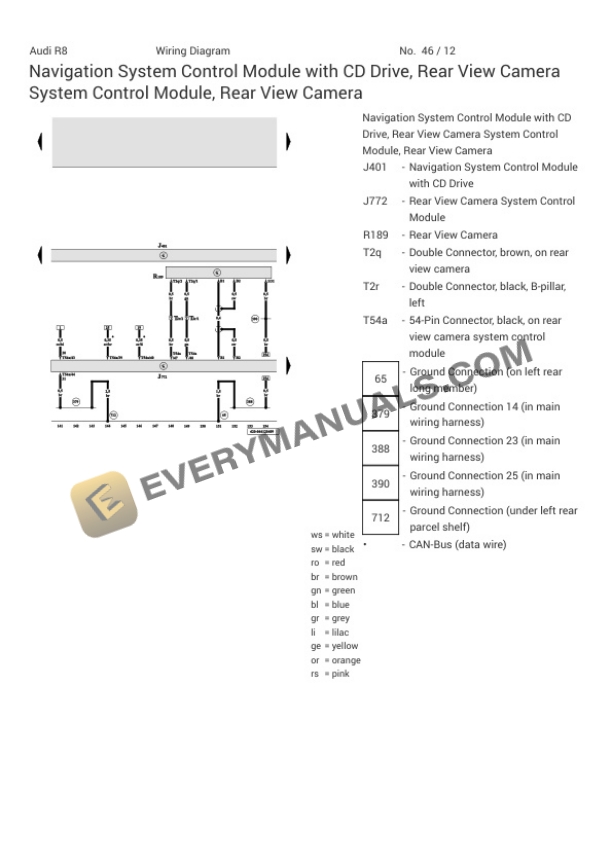 Audi R8 Quattro Convertible (429) 2015 Electrical Diagrams V10-5.2L (CTYA) 7 Audi R8 Quattro Convertible (429) 2015 Electrical Diagrams V10-5.2L (CTYA) - Image 5