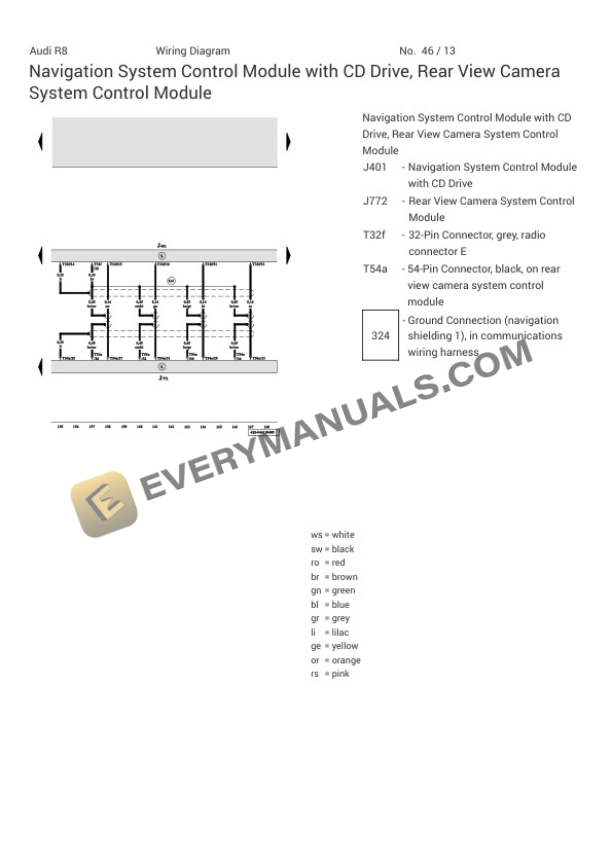 Audi R8 Quattro Coupe (423) 2014 Electrical Diagrams V10-5.2L (CTPA) 7 Audi R8 Quattro Coupe (423) 2014 Electrical Diagrams V10-5.2L (CTPA) - Image 5
