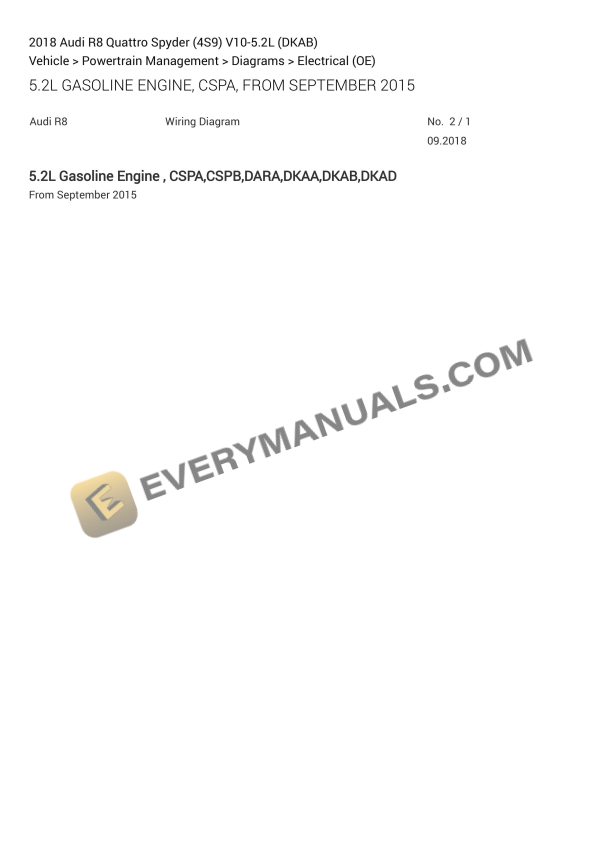 audi r8 quattro spyder 4s9 2018 electrical diagrams v10 52l dkab 1