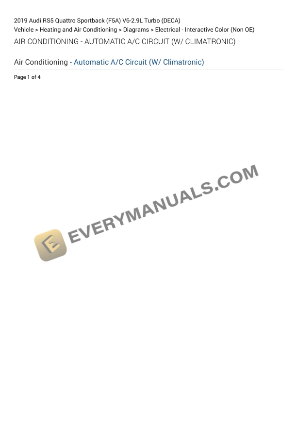 Audi RS5 Quattro Sportback (F5A) 2019 Electrical Diagrams V6-2.9L Turbo (DECA) 2 audi rs5 quattro sportback f5a 2019 electrical diagrams v6 29l turbo deca 1