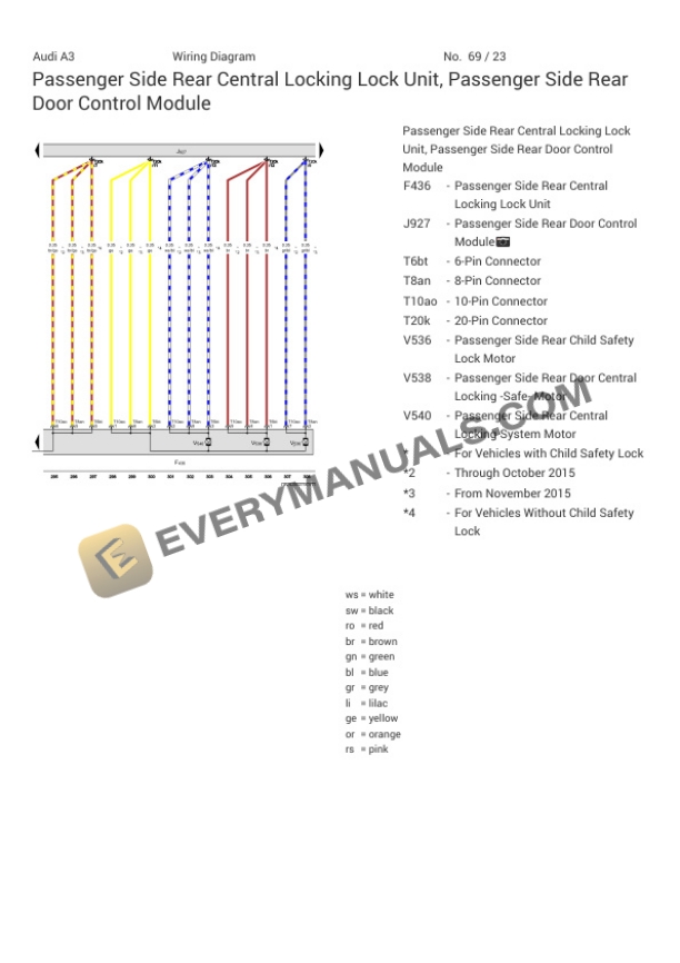 Audi S3 Quattro Sedan (8VM) 2019 Electrical Diagrams L4-2.0L Turbo (DLRA) 4 Audi S3 Quattro Sedan (8VM) 2019 Electrical Diagrams L4-2.0L Turbo (DLRA) - Image 2