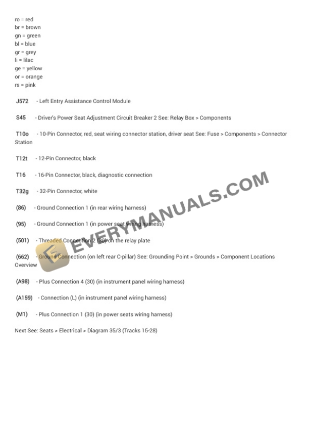 Audi S4 Quattro Cabriolet (8H7) 2005 Electrical Diagrams V8-4.2L (BHF) 4 Audi S4 Quattro Cabriolet (8H7) 2005 Electrical Diagrams V8-4.2L (BHF) - Image 2