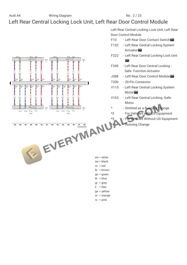 Audi S4 Quattro Sedan (8K2) 2010 Electrical Diagrams V6-3.0L SC (CCBA) 4 Audi S4 Quattro Sedan (8K2) 2010 Electrical Diagrams V6-3.0L SC (CCBA) - Image 2