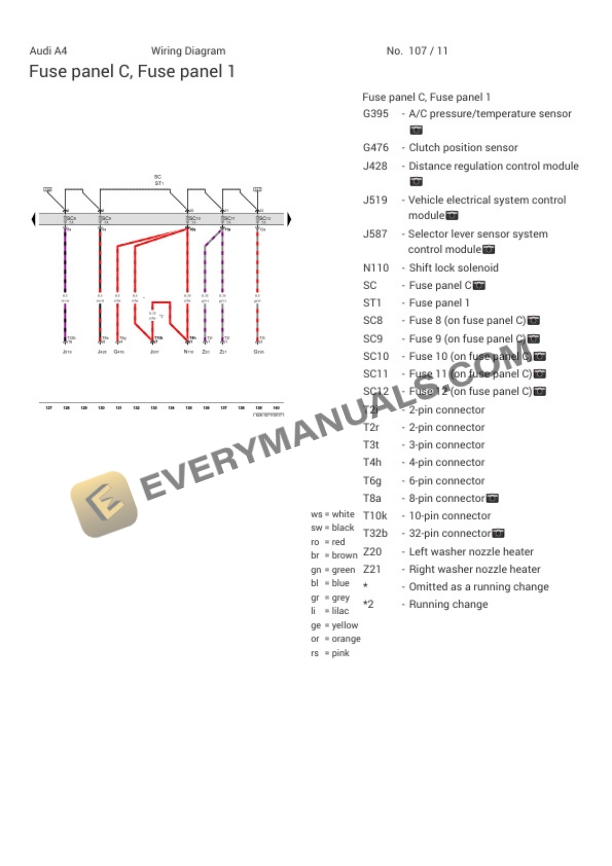 Audi S4 Quattro Sedan (8K2) 2010 Electrical Diagrams V6-3.0L SC (CCBA) 5 Audi S4 Quattro Sedan (8K2) 2010 Electrical Diagrams V6-3.0L SC (CCBA) - Image 3