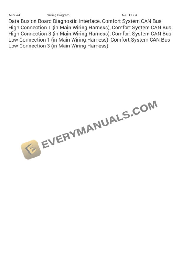 Audi S4 Quattro Sedan (8W2) 2018 Electrical Diagrams V6-3.0L Turbo (CWGD) 6 Audi S4 Quattro Sedan (8W2) 2018 Electrical Diagrams V6-3.0L Turbo (CWGD) - Image 4