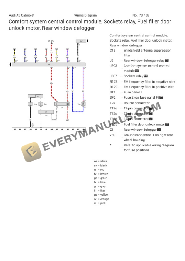 Audi S5 Quattro Cabriolet (8F7) 2015 Electrical Diagrams V6-3.0L SC (CTUB) 6 Audi S5 Quattro Cabriolet (8F7) 2015 Electrical Diagrams V6-3.0L SC (CTUB) - Image 4