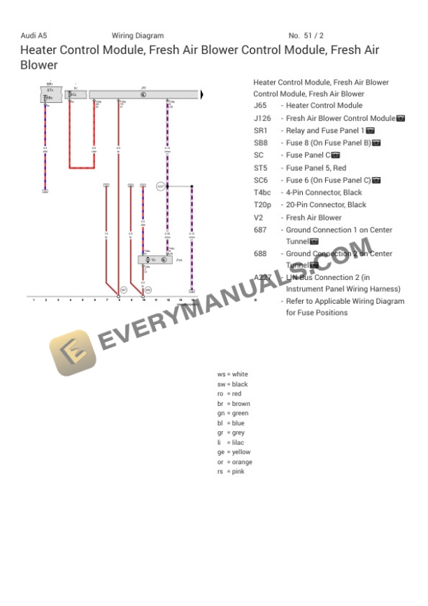 Audi S5 Quattro Cabriolet (F57) 2018 Electrical Diagrams V6-3.0L Turbo (CWGD) 7 Audi S5 Quattro Cabriolet (F57) 2018 Electrical Diagrams V6-3.0L Turbo (CWGD) - Image 5