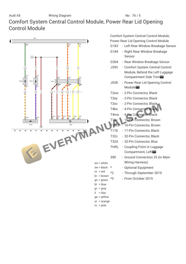 Audi S5 Quattro Cabriolet (F57) 2019 Electrical Diagrams V6-3.0L Turbo (CWGD) 5 Audi S5 Quattro Cabriolet (F57) 2019 Electrical Diagrams V6-3.0L Turbo (CWGD) - Image 3