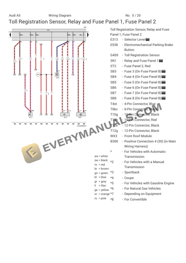 Audi S5 Quattro Cabriolet (F57) 2019 Electrical Diagrams V6-3.0L Turbo (CWGD) 6 Audi S5 Quattro Cabriolet (F57) 2019 Electrical Diagrams V6-3.0L Turbo (CWGD) - Image 4