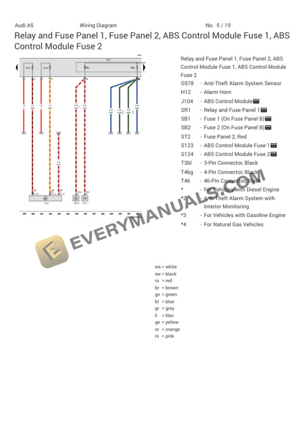 Audi S5 Quattro Cabriolet (F5E) 2022 Electrical Diagrams V6-3.0L Turbo (CWGD) 6 Audi S5 Quattro Cabriolet (F5E) 2022 Electrical Diagrams V6-3.0L Turbo (CWGD) - Image 4