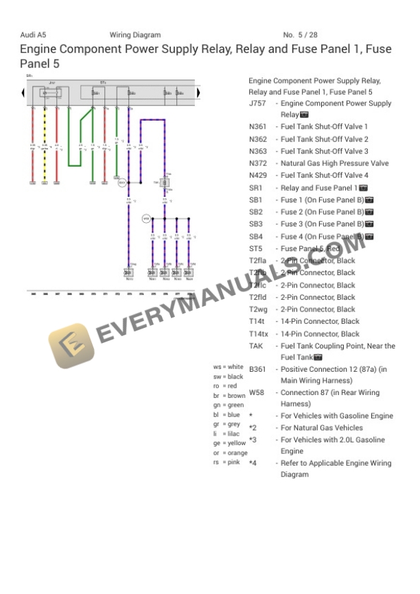 Audi S5 Quattro Coupe (F53) 2018 Electrical Diagrams V6-3.0L Turbo (CWGD) 6 Audi S5 Quattro Coupe (F53) 2018 Electrical Diagrams V6-3.0L Turbo (CWGD) - Image 4