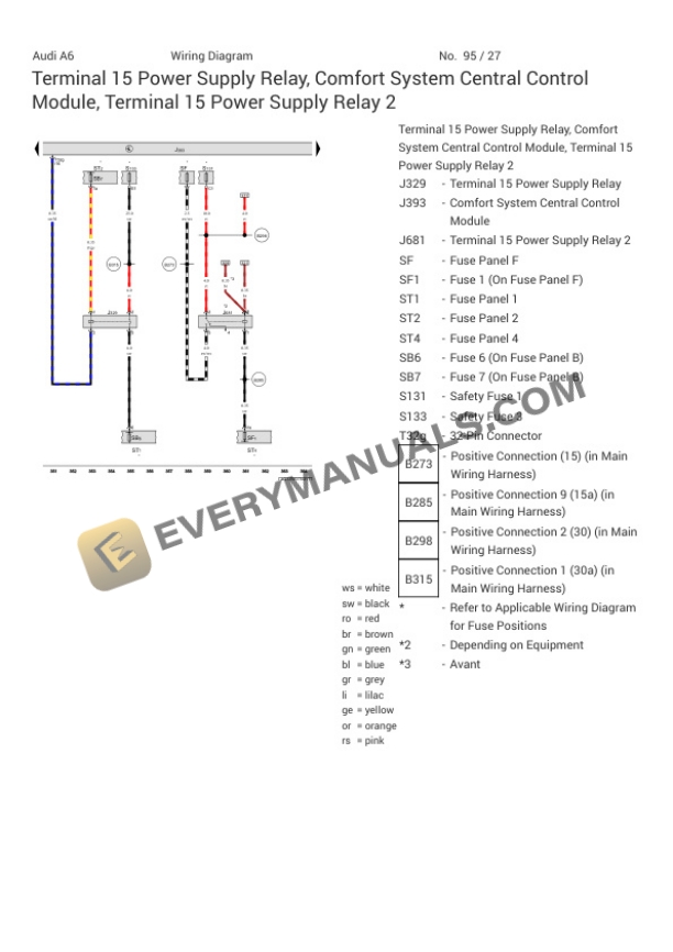Audi S6 Quattro Sedan (4GC) 2018 Electrical Diagrams V8-4.0L Turbo (CTGE) 7 Audi S6 Quattro Sedan (4GC) 2018 Electrical Diagrams V8-4.0L Turbo (CTGE) - Image 5