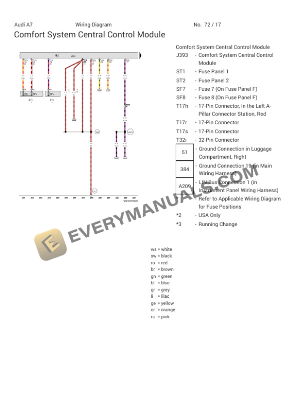 Audi S7 Quattro Sportback (4GF) 2016 Electrical Diagrams V8-4.0L Turbo (CTGE) 6 Audi S7 Quattro Sportback (4GF) 2016 Electrical Diagrams V8-4.0L Turbo (CTGE) - Image 4
