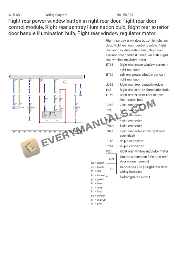 Audi S8 Quattro Sedan (4HC) 2018 Electrical Diagrams V8-4.0L Turbo (DDTA) 4 Audi S8 Quattro Sedan (4HC) 2018 Electrical Diagrams V8-4.0L Turbo (DDTA) - Image 2