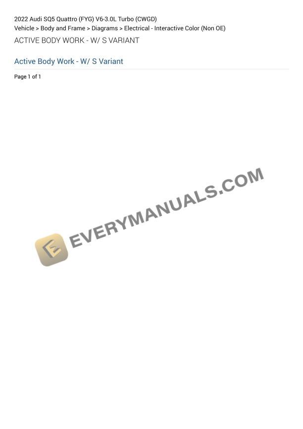 Audi SQ5 Quattro (FYG) 2022 Electrical Diagrams V6-3.0L Turbo (CWGD)