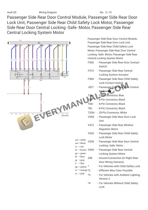 Audi SQ5 Quattro Sportback (FYT) 2021 Electrical Diagrams V6-3.0L Turbo (CWGD) 4 Audi SQ5 Quattro Sportback (FYT) 2021 Electrical Diagrams V6-3.0L Turbo (CWGD) - Image 2