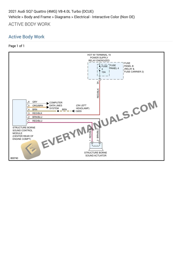 Audi SQ7 Quattro (4MG) 2021 Electrical Diagrams V8-4.0L Turbo (DCUE)