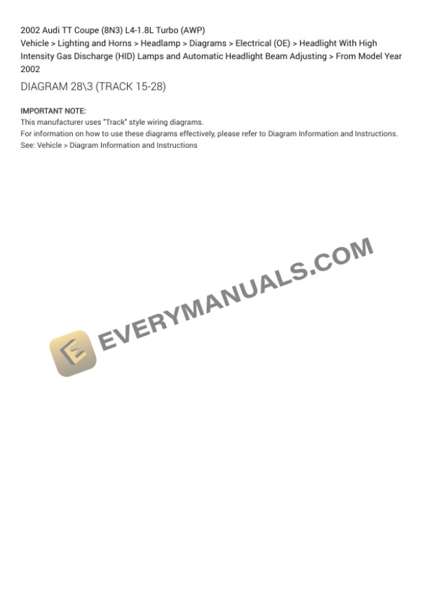 Audi TT Coupe (8N3) 2002 Electrical Diagrams L4-1.8L Turbo (AWP) 5 Audi TT Coupe (8N3) 2002 Electrical Diagrams L4-1.8L Turbo (AWP) - Image 3
