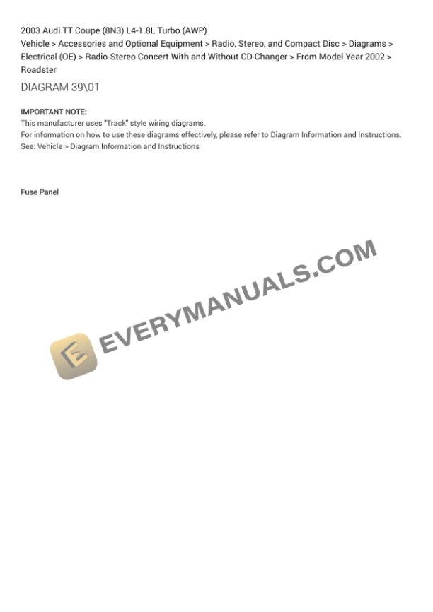 Audi TT Coupe (8N3) 2003 Electrical Diagrams L4-1.8L Turbo (AWP) 7 Audi TT Coupe (8N3) 2003 Electrical Diagrams L4-1.8L Turbo (AWP) - Image 5