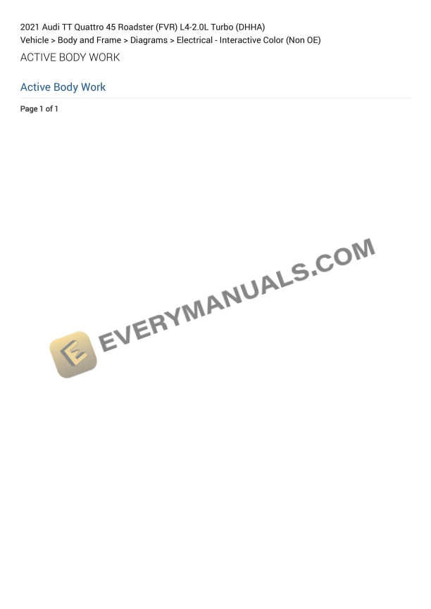 Audi TT Quattro 45 Roadster (FVR) 2021 Electrical Diagrams L4-2.0L Turbo (DHHA)