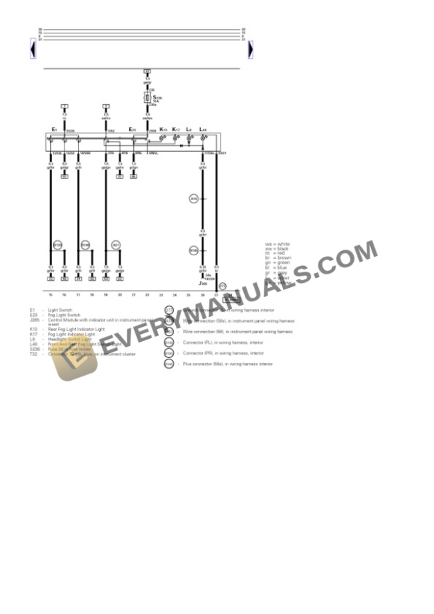 Audi TT Quattro Coupe (8N3) 2003 Electrical Diagrams L4-1.8L Turbo (BEA) 5 Audi TT Quattro Coupe (8N3) 2003 Electrical Diagrams L4-1.8L Turbo (BEA) - Image 3