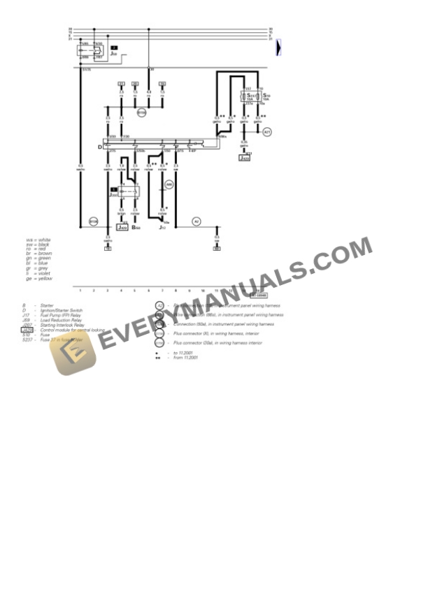 Audi TT Quattro Roadster (8N9) 2005 Electrical Diagrams V6-3.2L (BHE) 5 Audi TT Quattro Roadster (8N9) 2005 Electrical Diagrams V6-3.2L (BHE) - Image 3