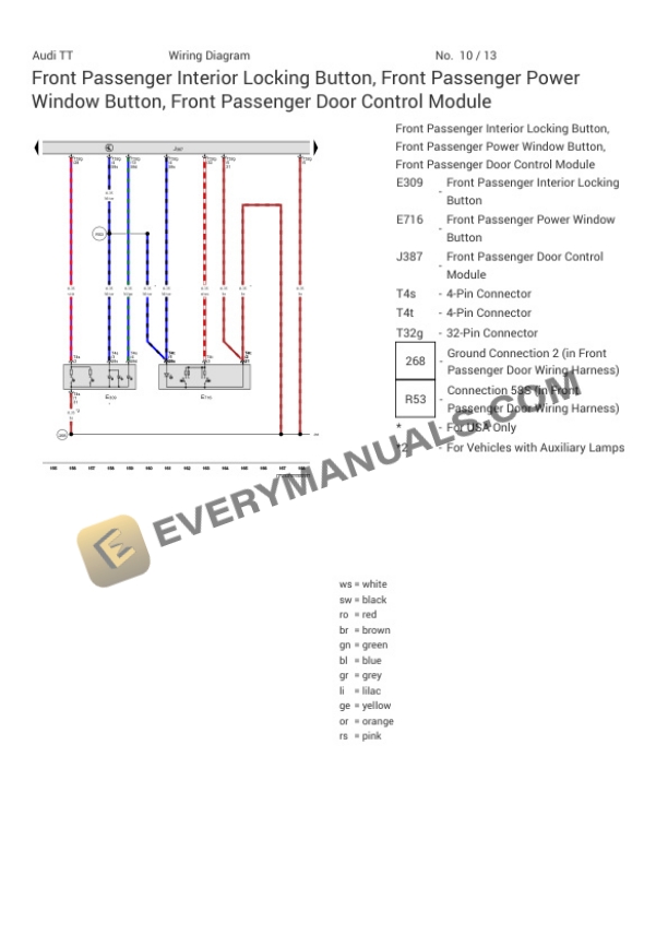 Audi TT Quattro Roadster (FV9) 2017 Electrical Diagrams L4-2.0L Turbo (CNTC) 4 Audi TT Quattro Roadster (FV9) 2017 Electrical Diagrams L4-2.0L Turbo (CNTC) - Image 2
