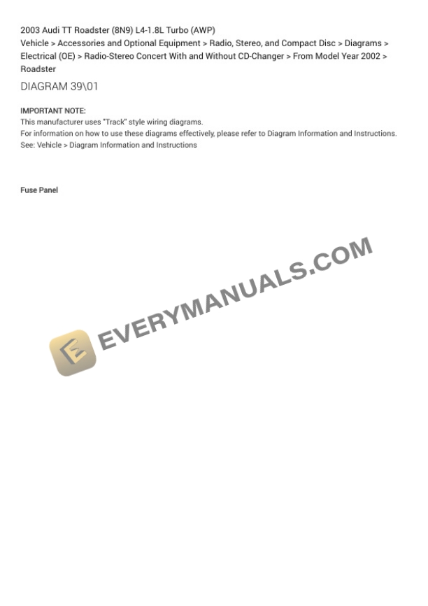 Audi TT Roadster (8N9) 2003 Electrical Diagrams L4-1.8L Turbo (AWP) 7 Audi TT Roadster (8N9) 2003 Electrical Diagrams L4-1.8L Turbo (AWP) - Image 5