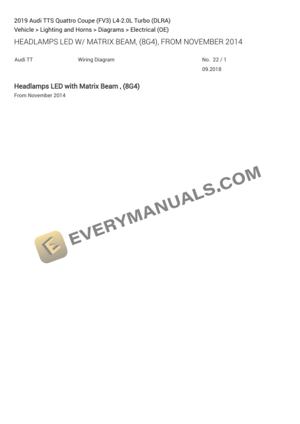 Audi TTS Quattro Coupe (FV3) 2019 Electrical Diagrams L4-2.0L Turbo (DLRA) 6 Audi TTS Quattro Coupe (FV3) 2019 Electrical Diagrams L4-2.0L Turbo (DLRA) - Image 4