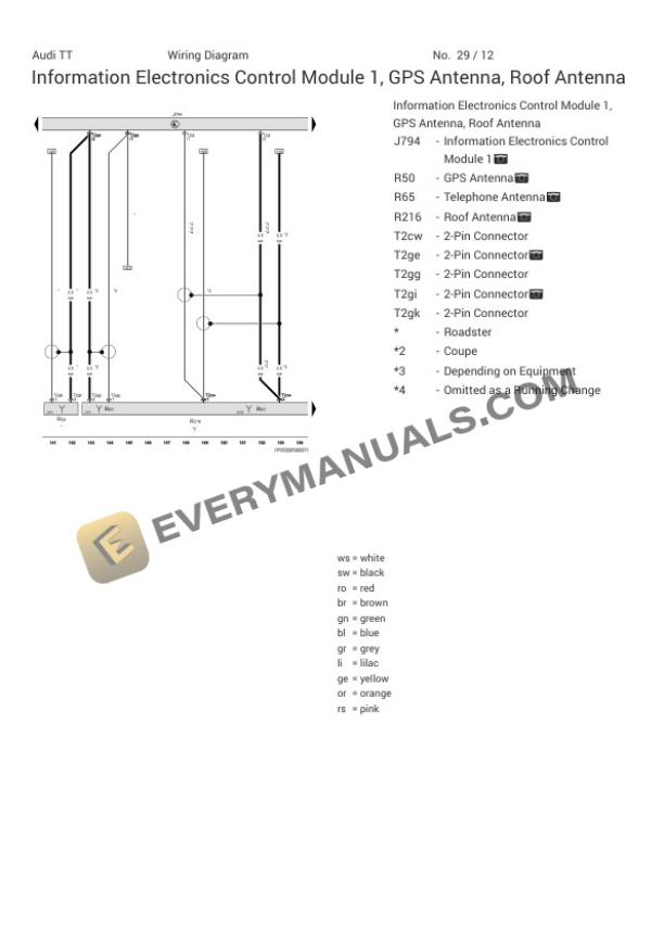 Audi TTS Quattro Coupe (FVP) 2021 Electrical Diagrams L4-2.0L Turbo (DLRA) 4 Audi TTS Quattro Coupe (FVP) 2021 Electrical Diagrams L4-2.0L Turbo (DLRA) - Image 2