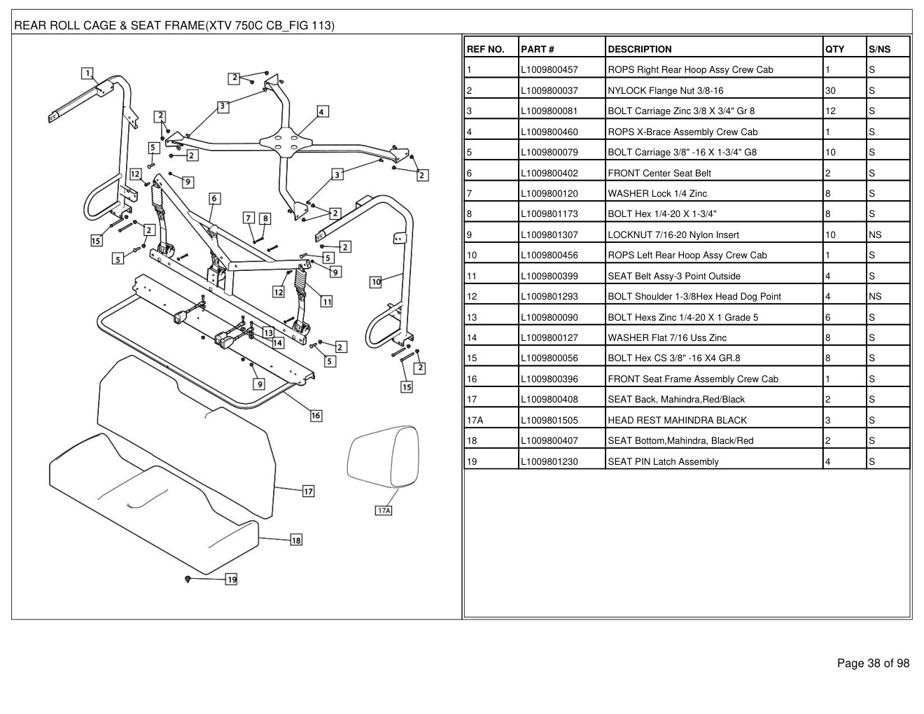Mahindra XTV 750C (Crew Cab) 2016 Utility Vehicle Parts Manual 2 Mahindra XTV 750C (Crew Cab) 2016 Utility Vehicle Parts Manual - Image 2