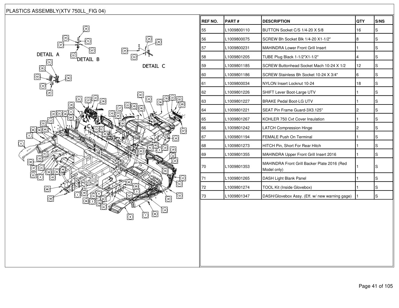 Mahindra XTV 750L (Longbed) 2016 Utility Vehicle Parts Manual 2 Mahindra XTV 750L (Longbed) 2016 Utility Vehicle Parts Manual - Image 2